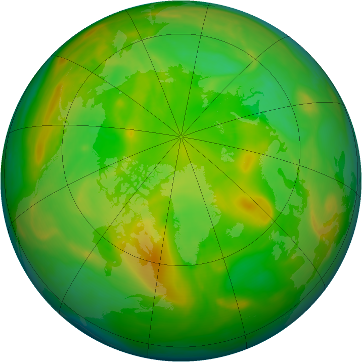 Arctic ozone map for 09 June 2005